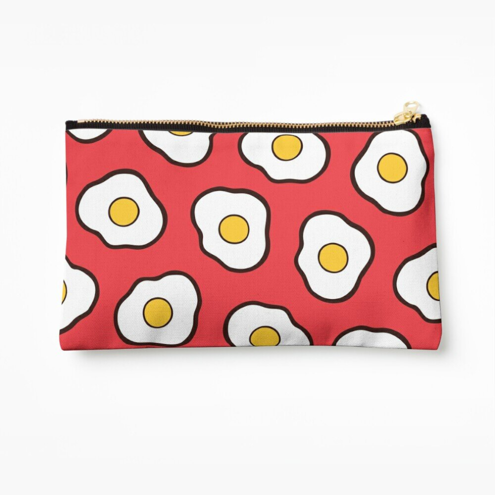 Whibos Makeup Bag Fried Eggs Pattern Cosmetic Organizer Tyvek Paper Bags Zipper Pouch