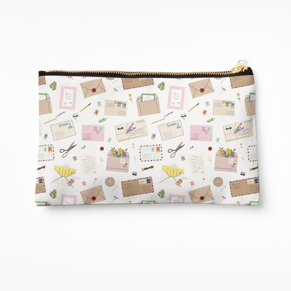 Whibos Makeup Bag Letter Writing Cosmetic Organizer Tyvek Paper Bags Zipper Pouch