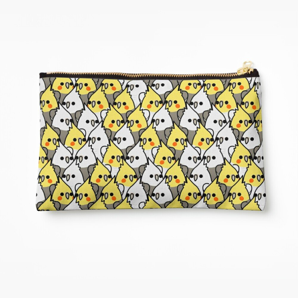 Whibos Makeup Bag Too Many Birds! - Cockatiel Squad Cosmetic Organizer Tyvek Paper Bags Zipper Pouch