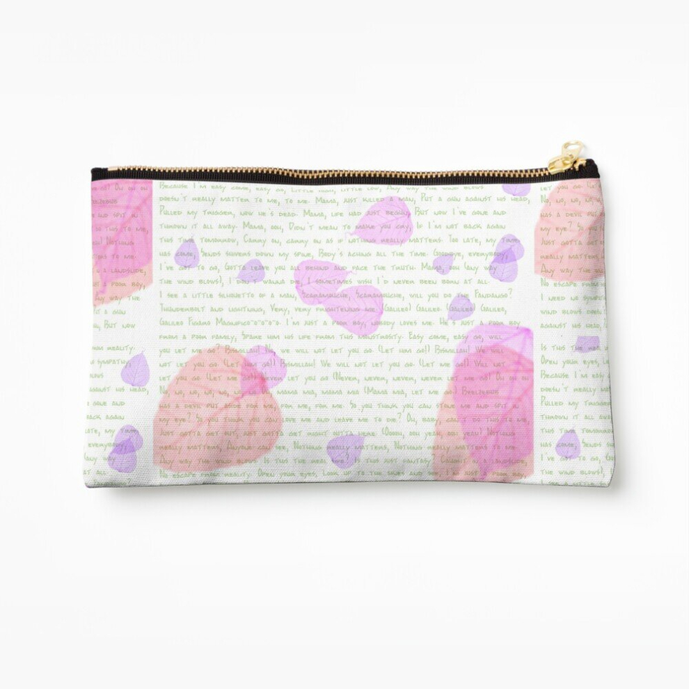 Whibos Makeup Bag Bohemian Rhapsody Lyric Quote Cosmetic Organizer Tyvek Paper Bags Zipper Pouch
