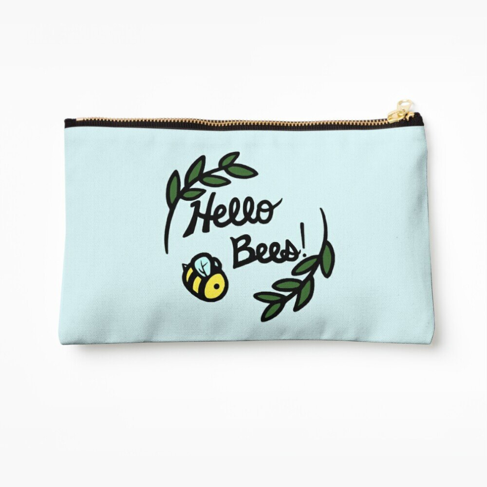 Whibos Makeup Bag Hello Bees! Cosmetic Organizer Tyvek Paper Bags Zipper Pouch
