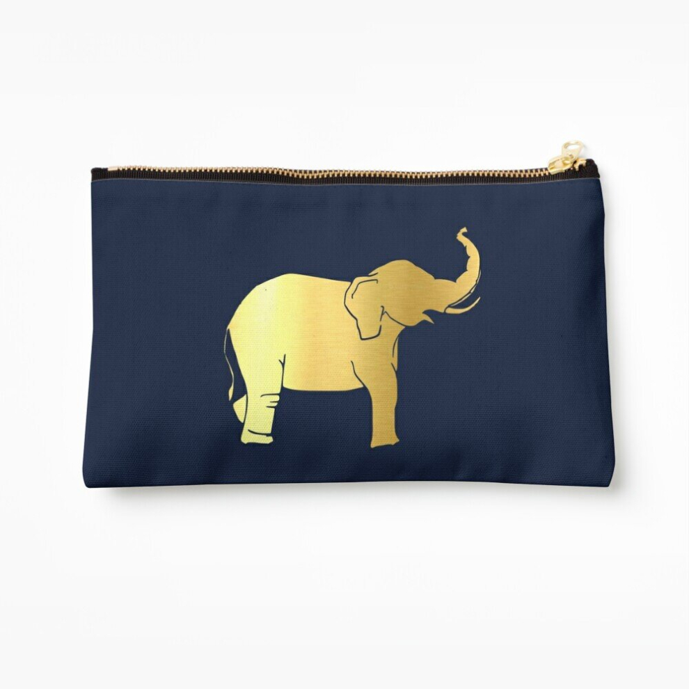 Whibos Gold Makeup Bag Elephant Cosmetic Organizer Tyvek Paper Bags Zipper Pouch