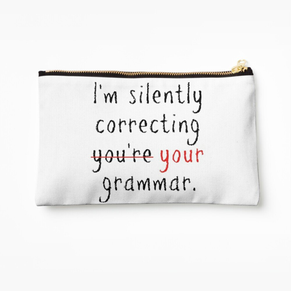 Whibos Makeup Bag I'm Silently Correcting Your Grammar Cosmetic Organizer Tyvek Paper Bags Zipper Pouch