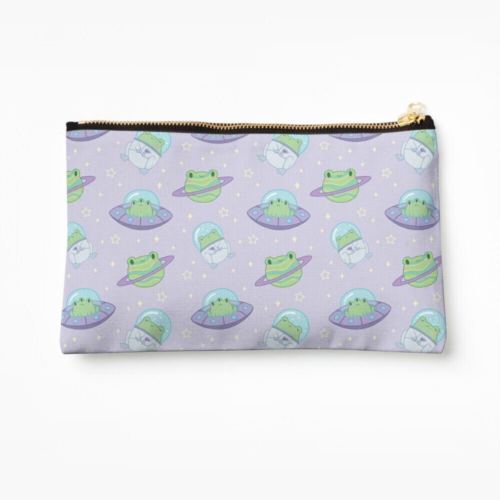 Whibos Makeup Bag Cute Cosmic Frogs Cosmetic Organizer Tyvek Paper Bags Zipper Pouch