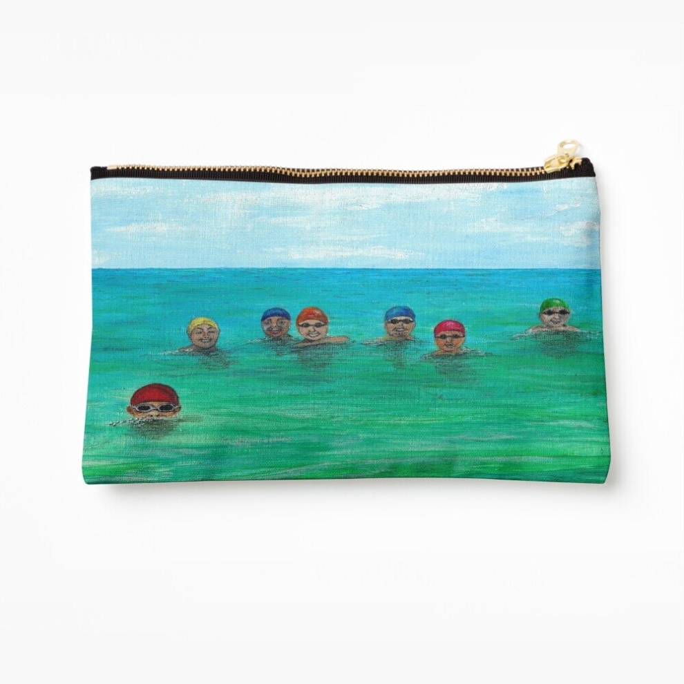 Whibos Makeup Bag Wild Swimming-Swimming Group-Swimming In The Ocean-Lake-River-Cold Water Swimmer Cosmetic Organizer Tyvek Paper Bags Zipper Pouch