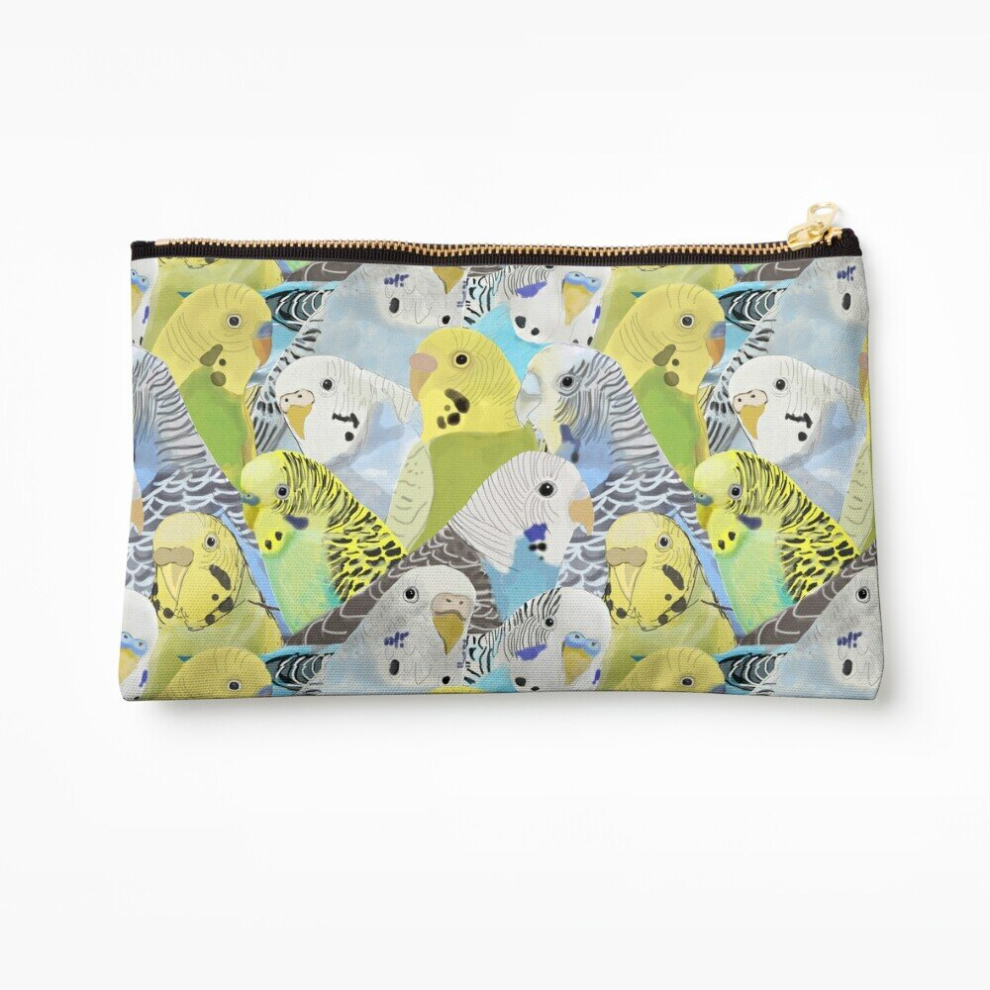 Whibos Makeup Bag Budgie Parakeets Cosmetic Organizer Tyvek Paper Bags Zipper Pouch