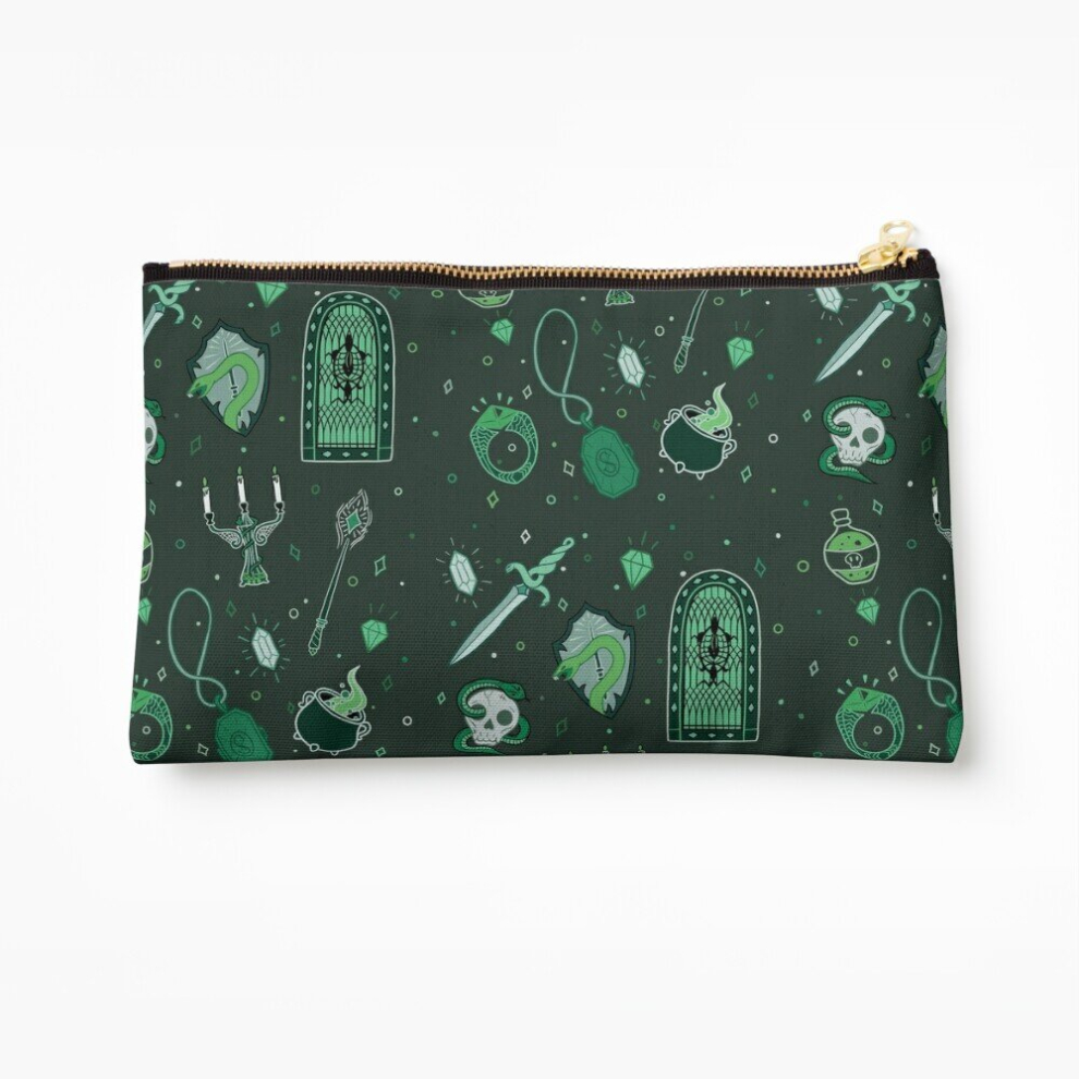 Whibos Green Makeup Bag Snake Serpent Emblem Ambitious Cunning House Cosmetic Organizer Tyvek Paper Bags Zipper Pouch