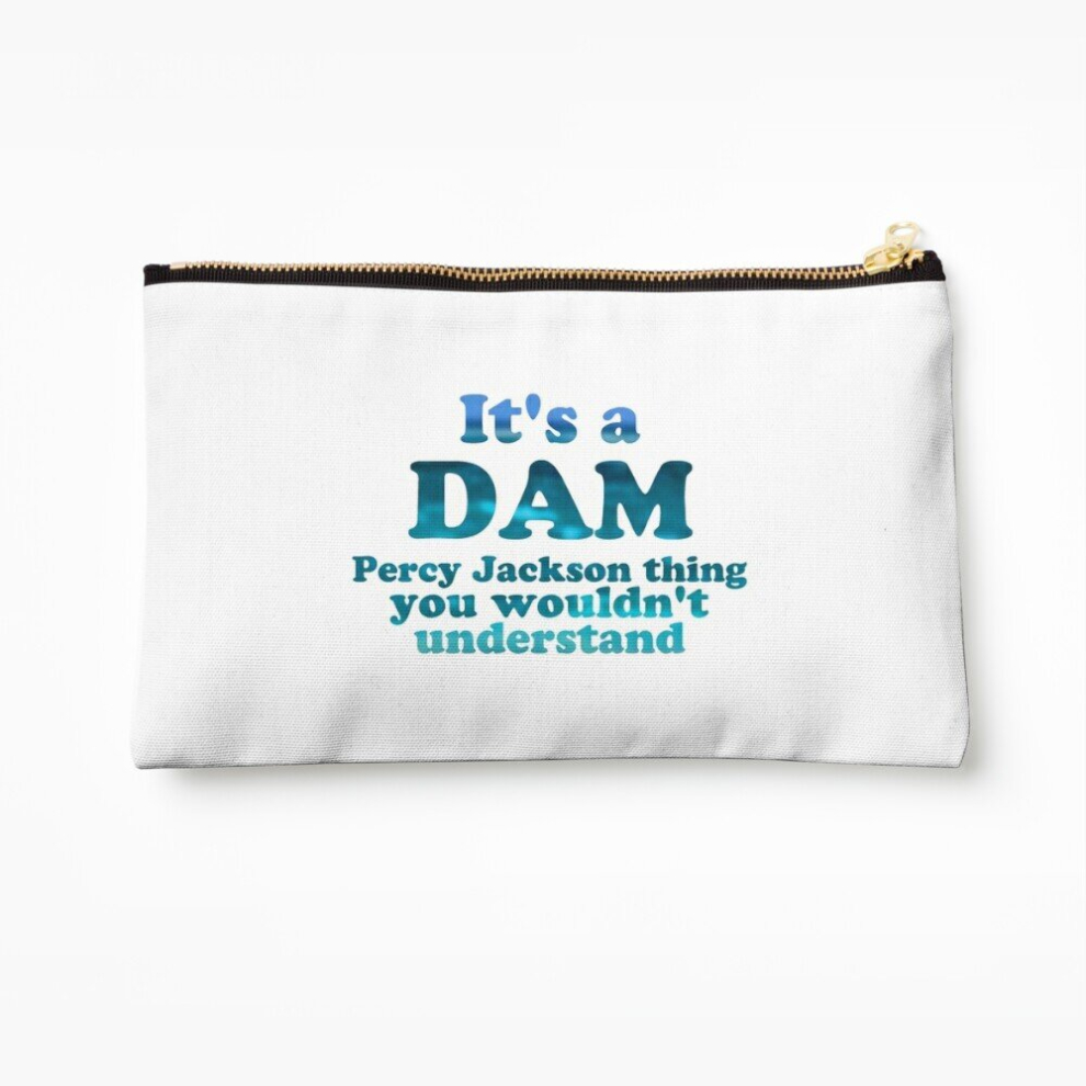 Whibos Blue Makeup Bag "It's A Dam Percy Jackson Thing" Sea Writing Cosmetic Organizer Tyvek Paper Bags Zipper Pouch
