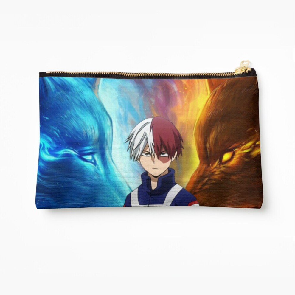 Whibos Makeup Bag Todoroki Fire And Ice Cosmetic Organizer Tyvek Paper Bags Zipper Pouch