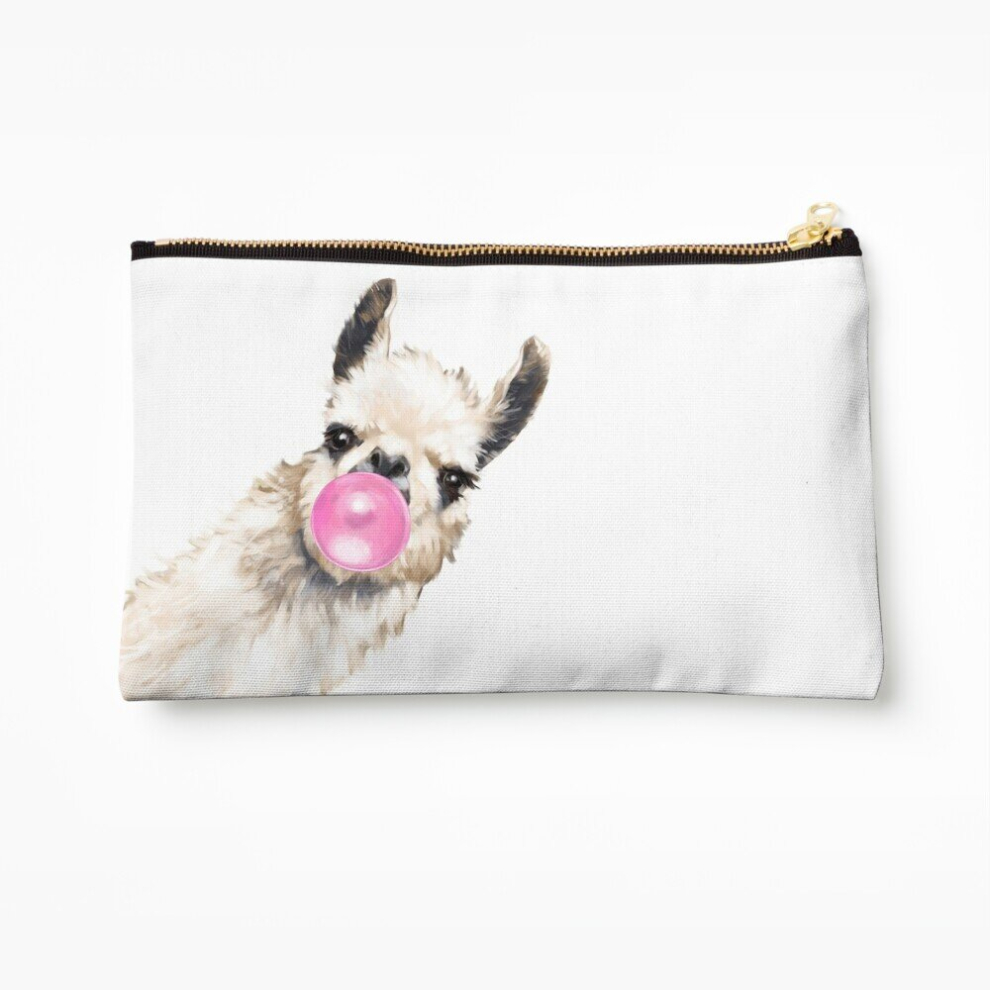 Whibos Makeup Bag Sneaky Llama With Bubble Gum Cosmetic Organizer Tyvek Paper Bags Zipper Pouch