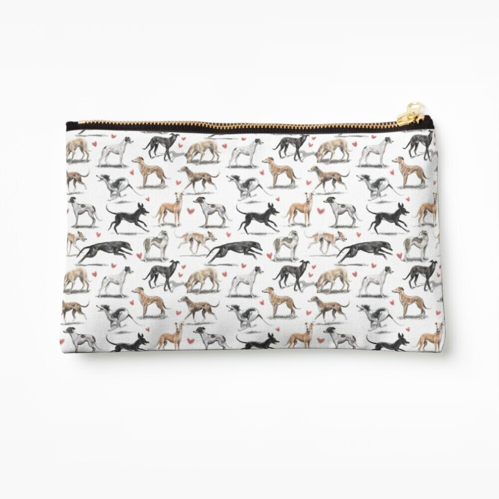 Whibos Makeup Bag Greyhounds Cosmetic Organizer Tyvek Paper Bags Zipper Pouch