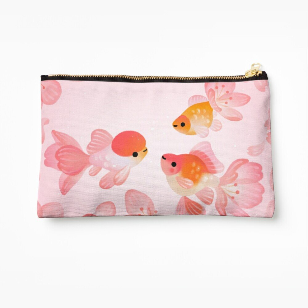 Whibos Makeup Bag Cherry Blossom Goldfish 1 Cosmetic Organizer Tyvek Paper Bags Zipper Pouch