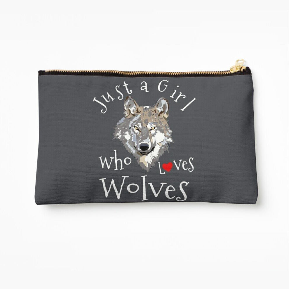 Whibos Makeup Bag Just A Girl Who Loves Wolves Cute Wolf Lover Gift For Girls Cosmetic Organizer Tyvek Paper Bags Zipper Pouch
