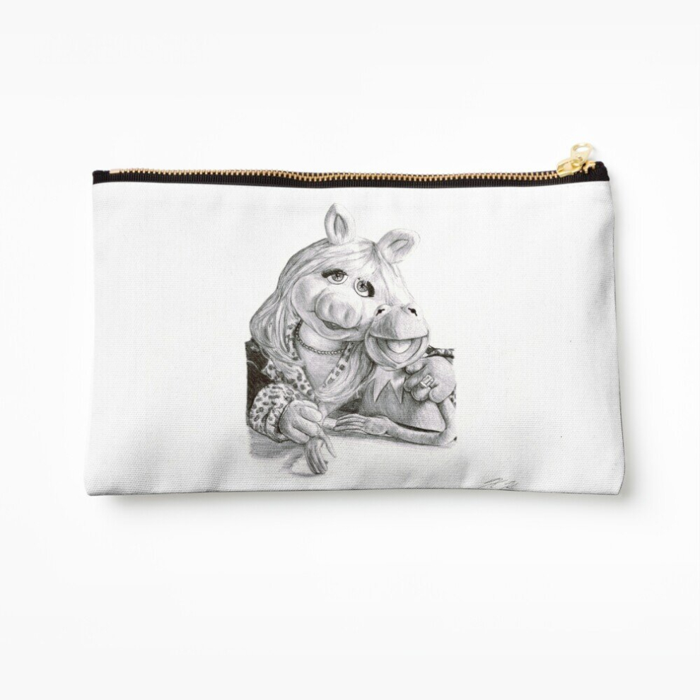 Whibos Makeup Bag Kermit And Miss Piggy - Ballpoint Pen Cosmetic Organizer Tyvek Paper Bags Zipper Pouch