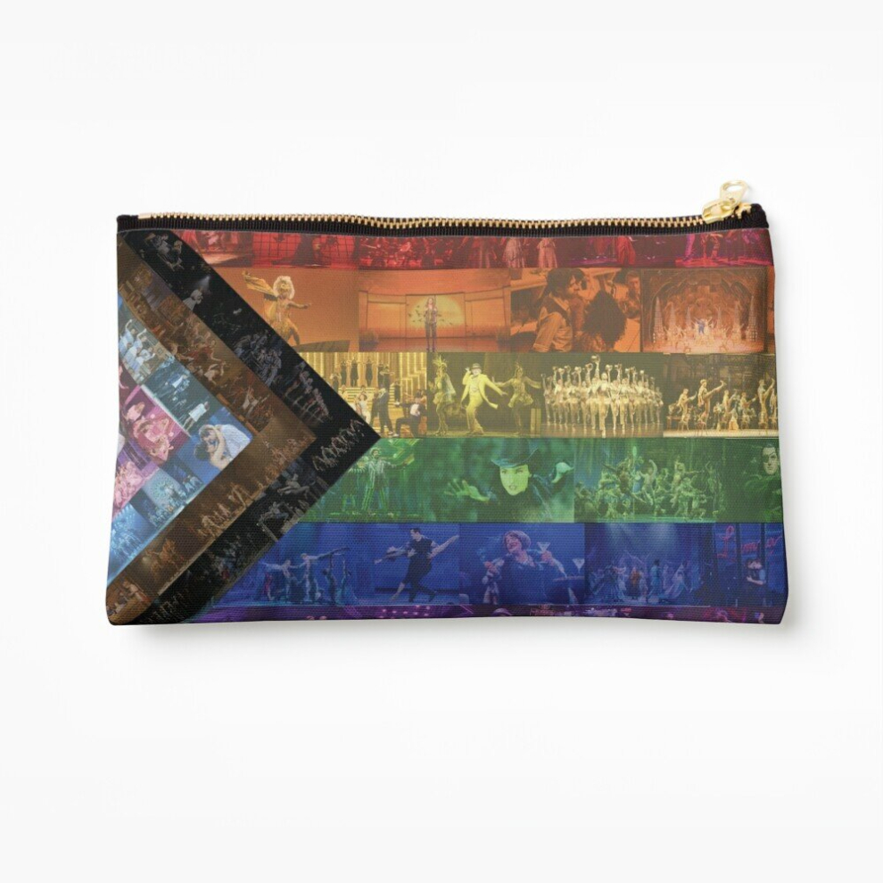 Whibos Makeup Bag Inclusive Rainbow Broadway Flag Cosmetic Organizer Tyvek Paper Bags Zipper Pouch