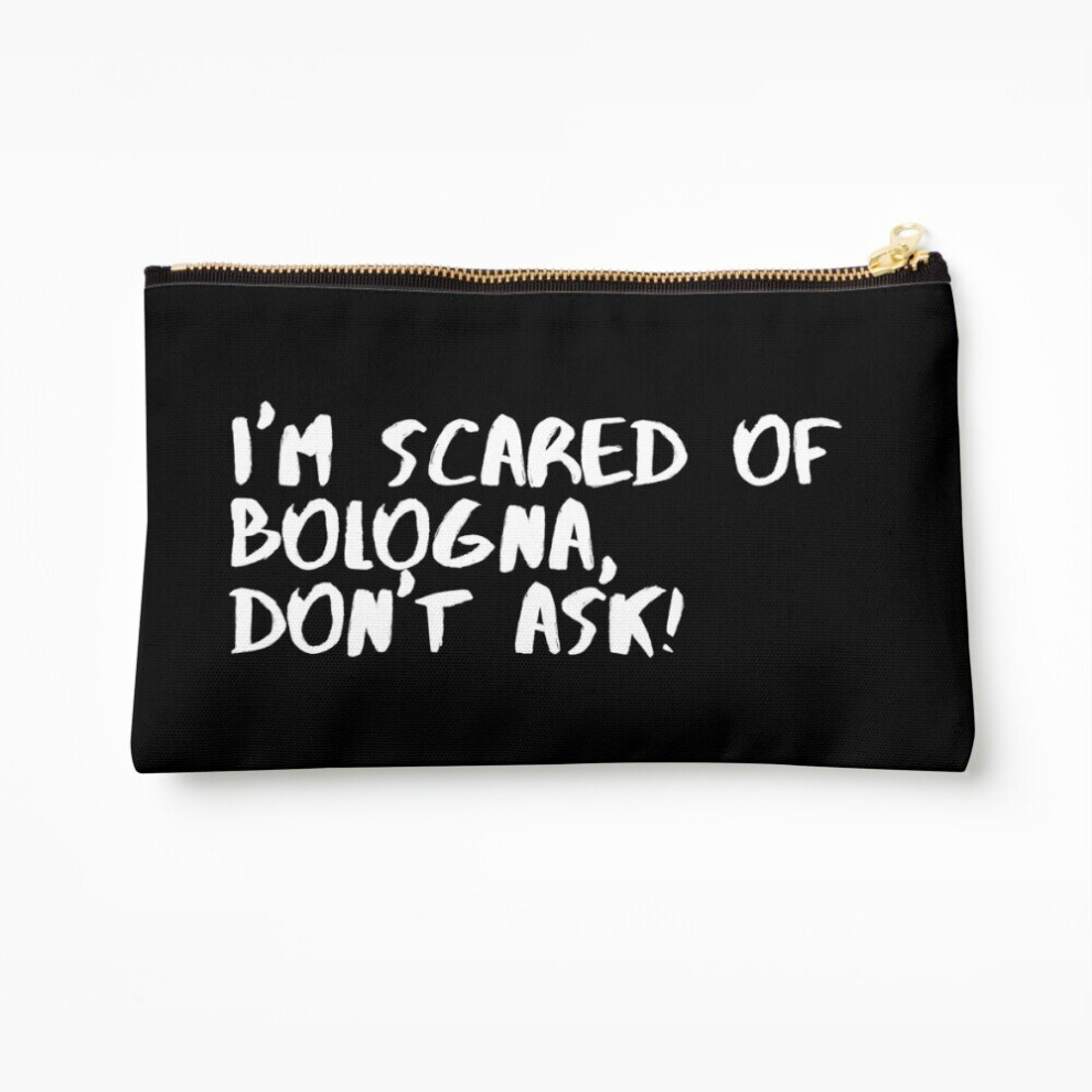 Whibos Makeup Bag "I'm Scared Of Bologna, Don't Ask!" Cosmetic Organizer Tyvek Paper Bags Zipper Pouch