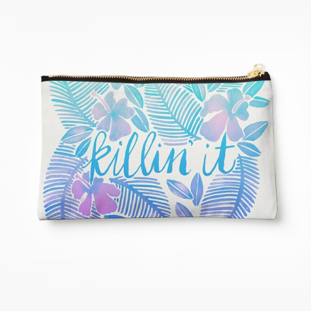 Whibos Turquoise/Lavender Makeup Bag Killin' It + Ombrã© Cosmetic Organizer Tyvek Paper Bags Zipper Pouch