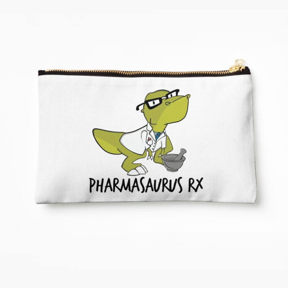 Whibos Makeup Bag Pharmasaurus Rx - Pharmacy Gift Cosmetic Organizer Tyvek Paper Bags Zipper Pouch