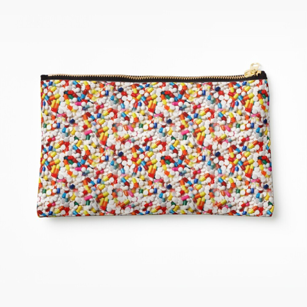 Whibos Makeup Bag Pill Pattern Cosmetic Organizer Tyvek Paper Bags Zipper Pouch