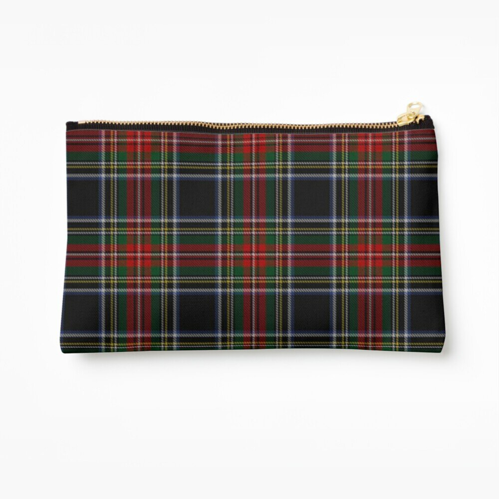 Whibos Black Makeup Bag Stewart Tartan Cosmetic Organizer Tyvek Paper Bags Zipper Pouch