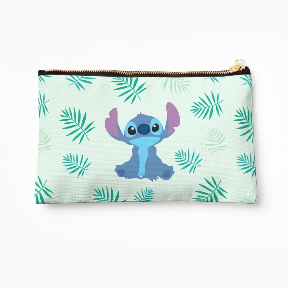 Whibos Makeup Bag Cute Stitch Alien Palm Tree Leaf Pattern Cosmetic Organizer Tyvek Paper Bags Zipper Pouch