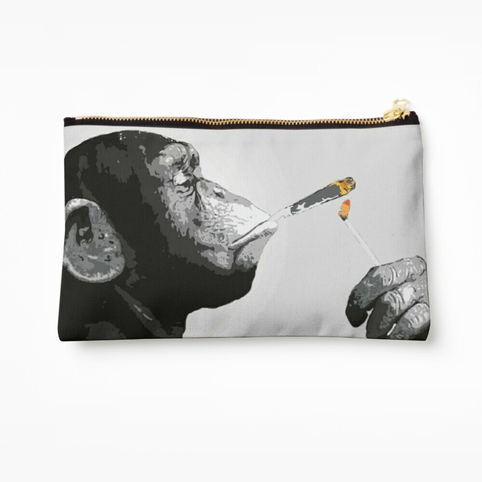 Whibos Makeup Bag Banksy Steez Chimp Monkey Smoking Joint Cosmetic Organizer Tyvek Paper Bags Zipper Pouch