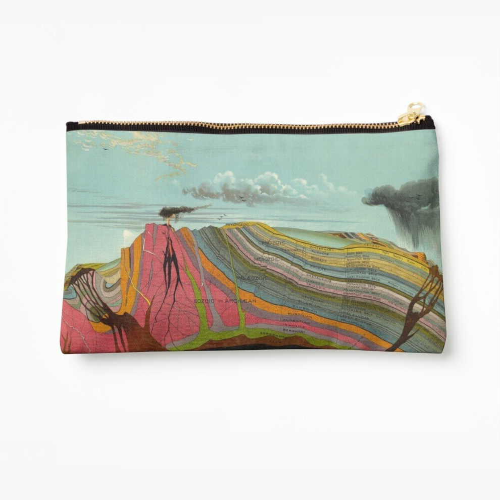 Whibos Makeup Bag Vintage Geology And Meteorology Diagram (1893) Cosmetic Organizer Tyvek Paper Bags Zipper Pouch