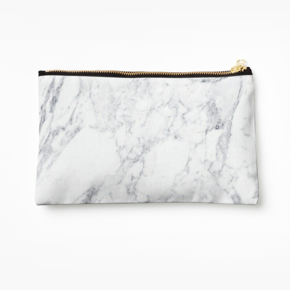 Whibos White Makeup Bag Marble Cosmetic Organizer Tyvek Paper Bags Zipper Pouch