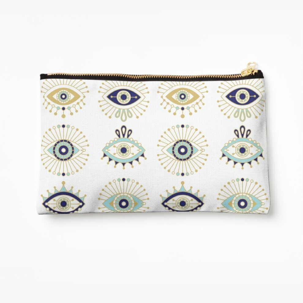 Whibos White Makeup Bag Evil Eye Collection On Cosmetic Organizer Tyvek Paper Bags Zipper Pouch