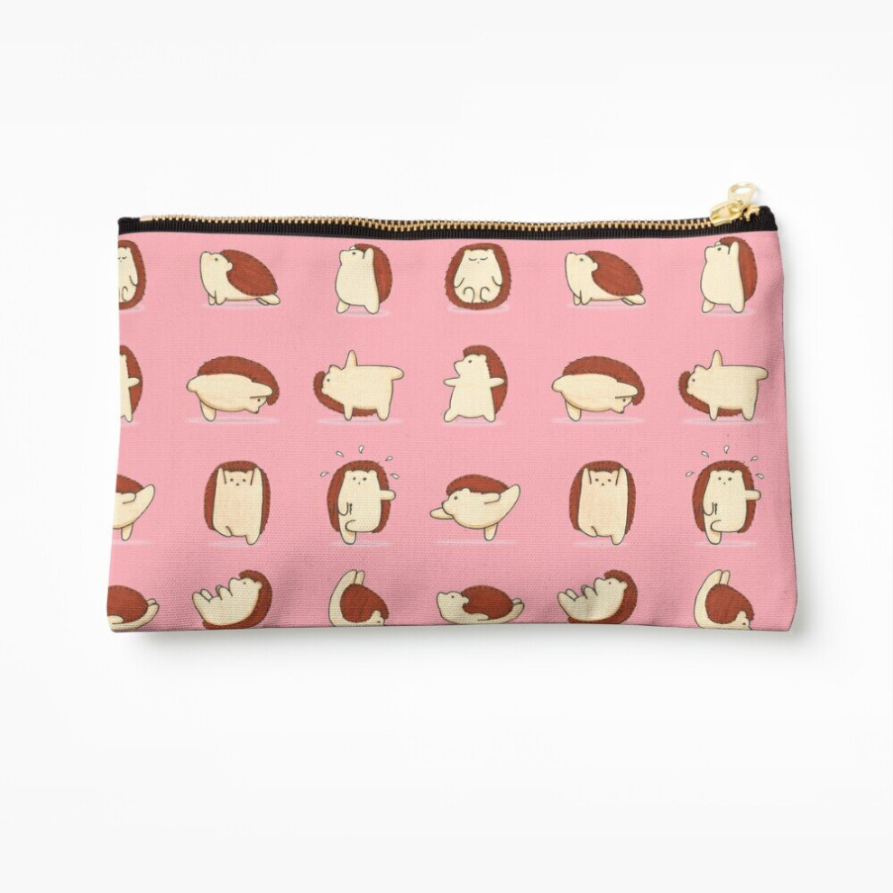 Whibos Makeup Bag Hedgehog Yoga Cosmetic Organizer Tyvek Paper Bags Zipper Pouch