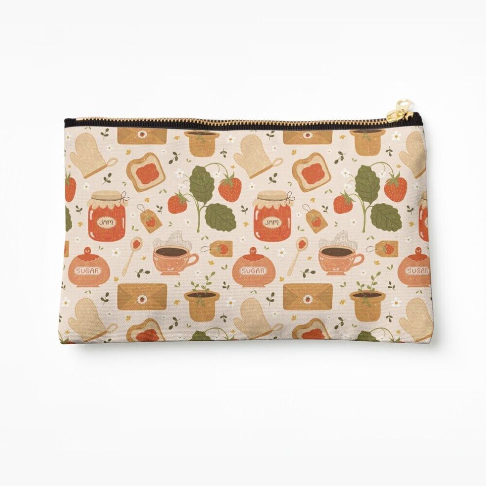 Whibos Makeup Bag Strawberry Jam Cosmetic Organizer Tyvek Paper Bags Zipper Pouch