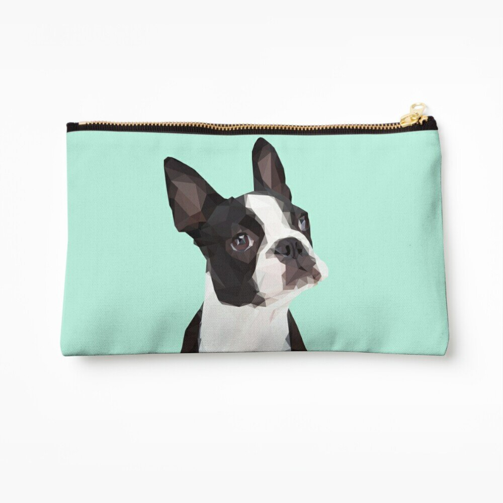 Whibos Makeup Bag Boston Terrier Cosmetic Organizer Tyvek Paper Bags Zipper Pouch