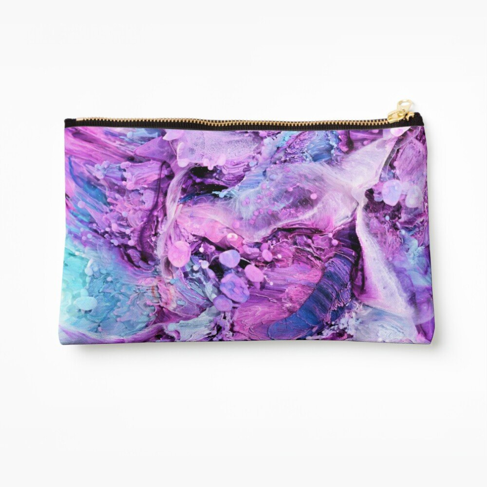 Whibos Purple Makeup Bag Haze Cosmetic Organizer Tyvek Paper Bags Zipper Pouch