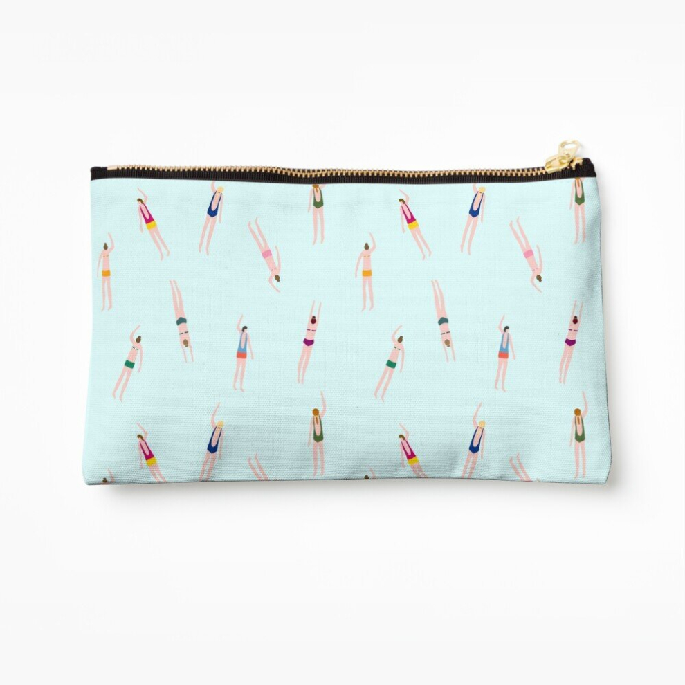 Whibos Makeup Bag Swimmers In The Pool Cosmetic Organizer Tyvek Paper Bags Zipper Pouch