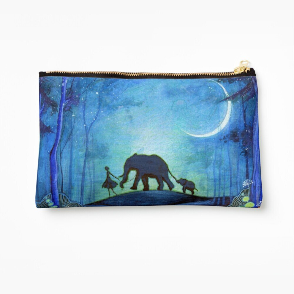 Whibos Makeup Bag Elephant Walk Cosmetic Organizer Tyvek Paper Bags Zipper Pouch