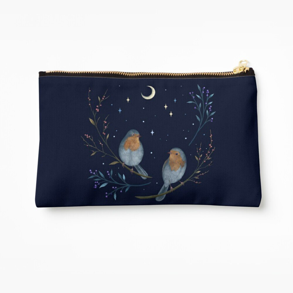 Whibos Makeup Bag Birds And Berries Cosmetic Organizer Tyvek Paper Bags Zipper Pouch