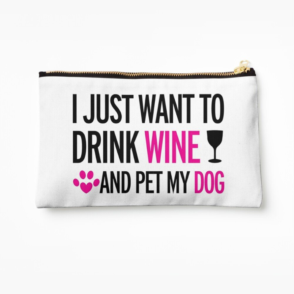 Whibos Makeup Bag Drink, Wine, Pet, Dog Cosmetic Organizer Tyvek Paper Bags Zipper Pouch
