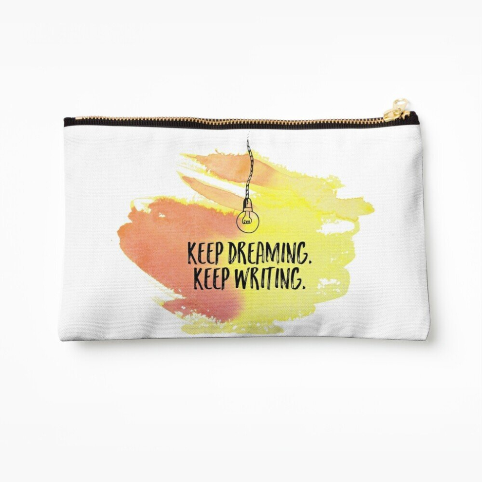 Whibos Makeup Bag Keep Dreaming. Keep Writing. Cosmetic Organizer Tyvek Paper Bags Zipper Pouch