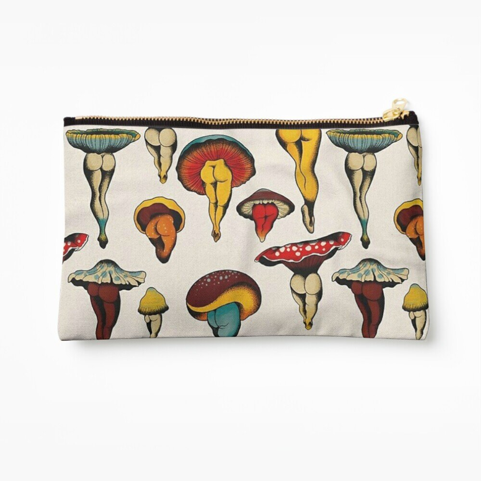 Whibos Makeup Bag Sexy Mushroom Cosmetic Organizer Tyvek Paper Bags Zipper Pouch