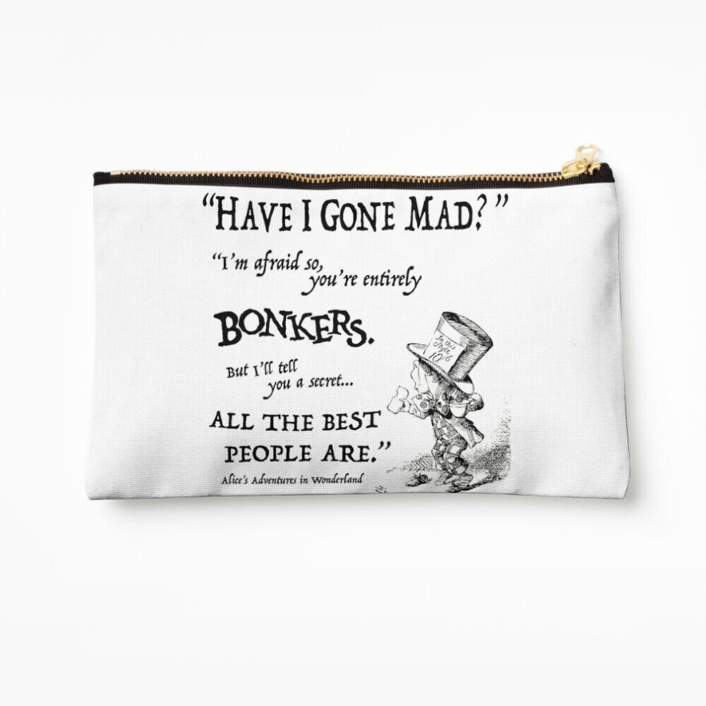 Whibos Makeup Bag Alice In Wonderland Quote Cosmetic Organizer Tyvek Paper Bags Zipper Pouch