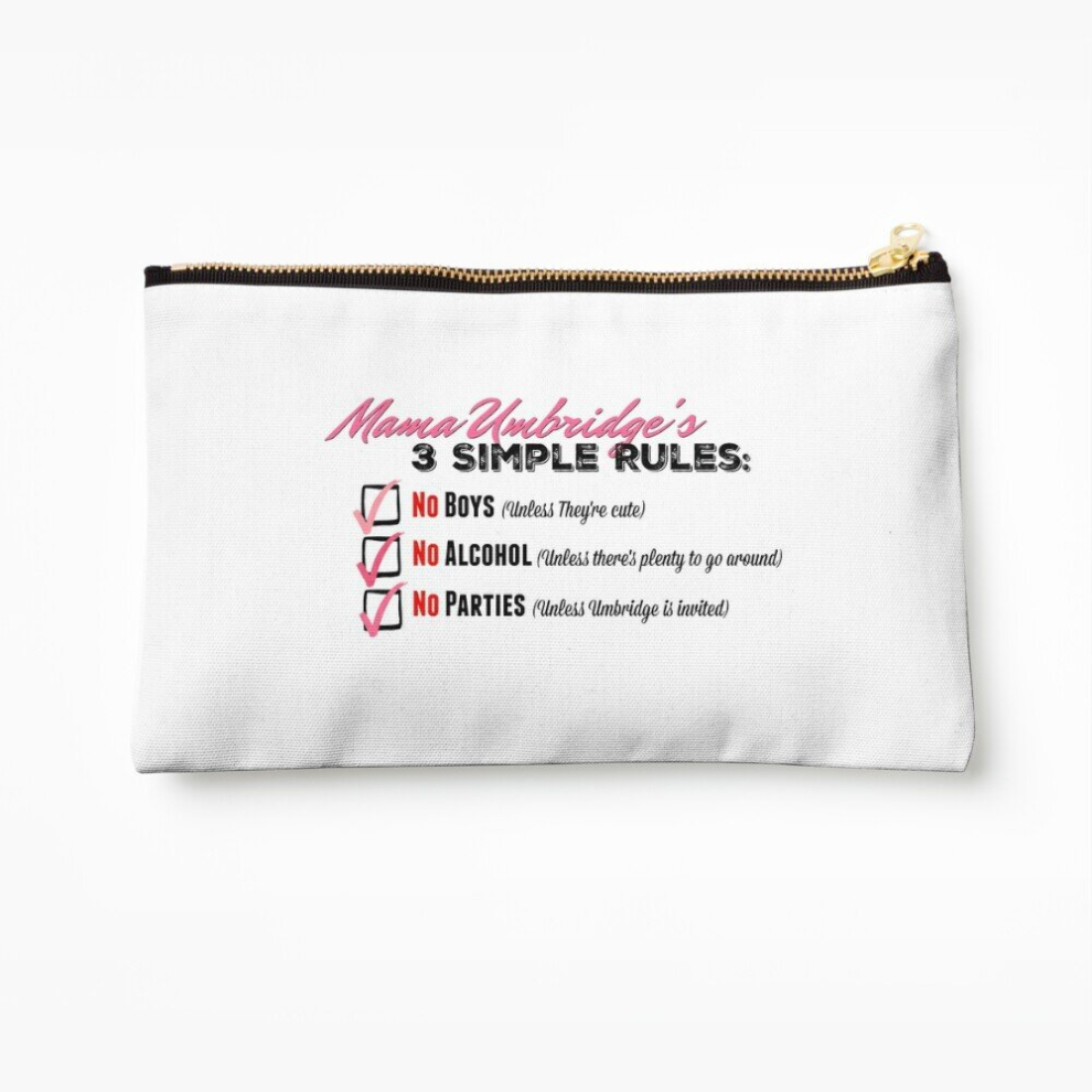 Whibos Makeup Bag Mama Umbridge's Three Simple Rules Cosmetic Organizer Tyvek Paper Bags Zipper Pouch