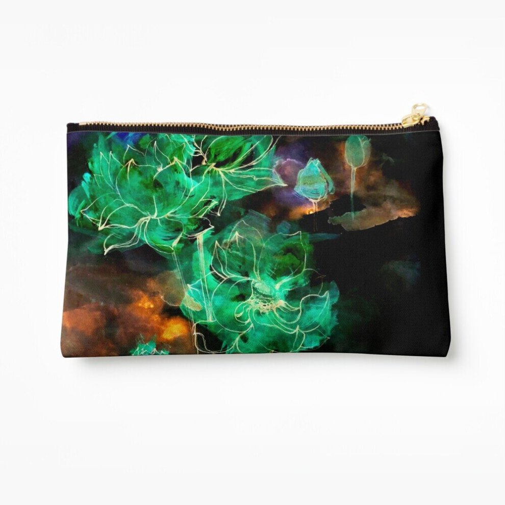 Whibos Makeup Bag Space Black Lotus Cosmetic Organizer Tyvek Paper Bags Zipper Pouch