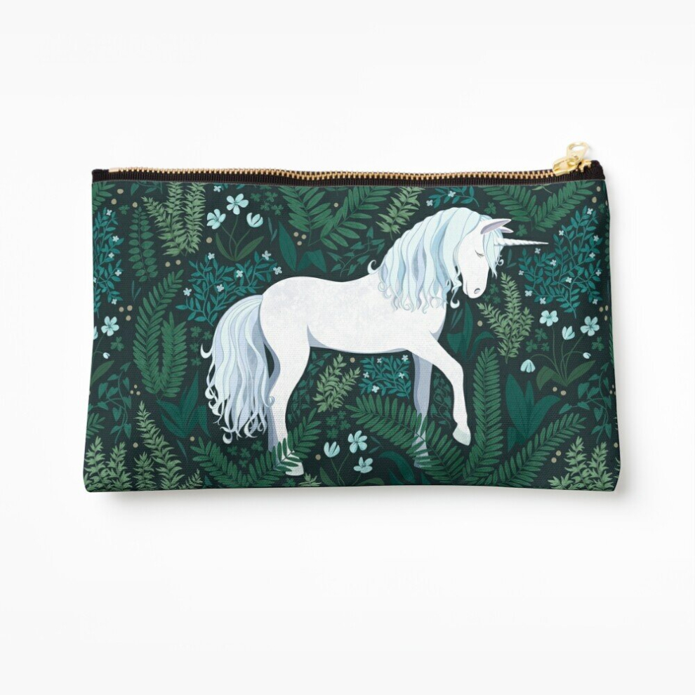 Whibos Makeup Bag Unicorn Forest Cosmetic Organizer Tyvek Paper Bags Zipper Pouch