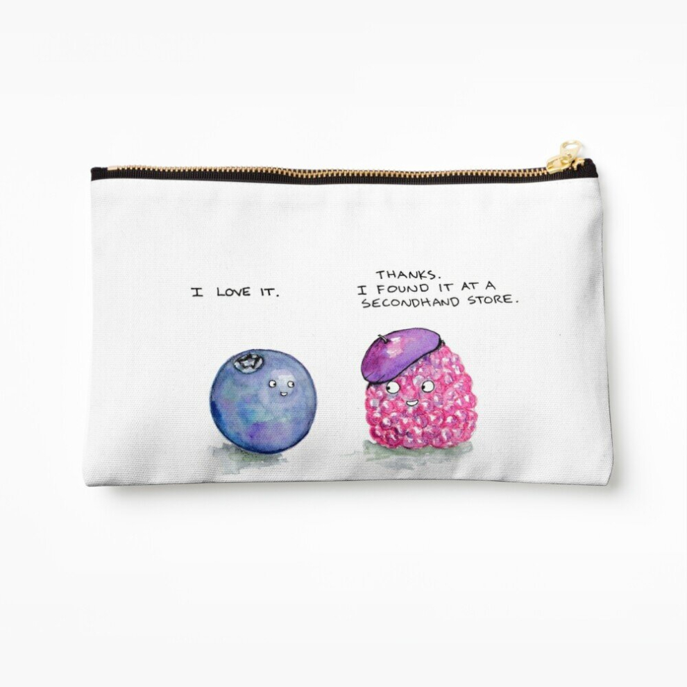 Whibos Makeup Bag Raspberry Beret Watercolor Painting, Prince Fan Art Cosmetic Organizer Tyvek Paper Bags Zipper Pouch