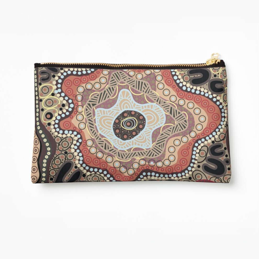 Whibos Makeup Bag Ochre Country - Family Connections Cosmetic Organizer Tyvek Paper Bags Zipper Pouch