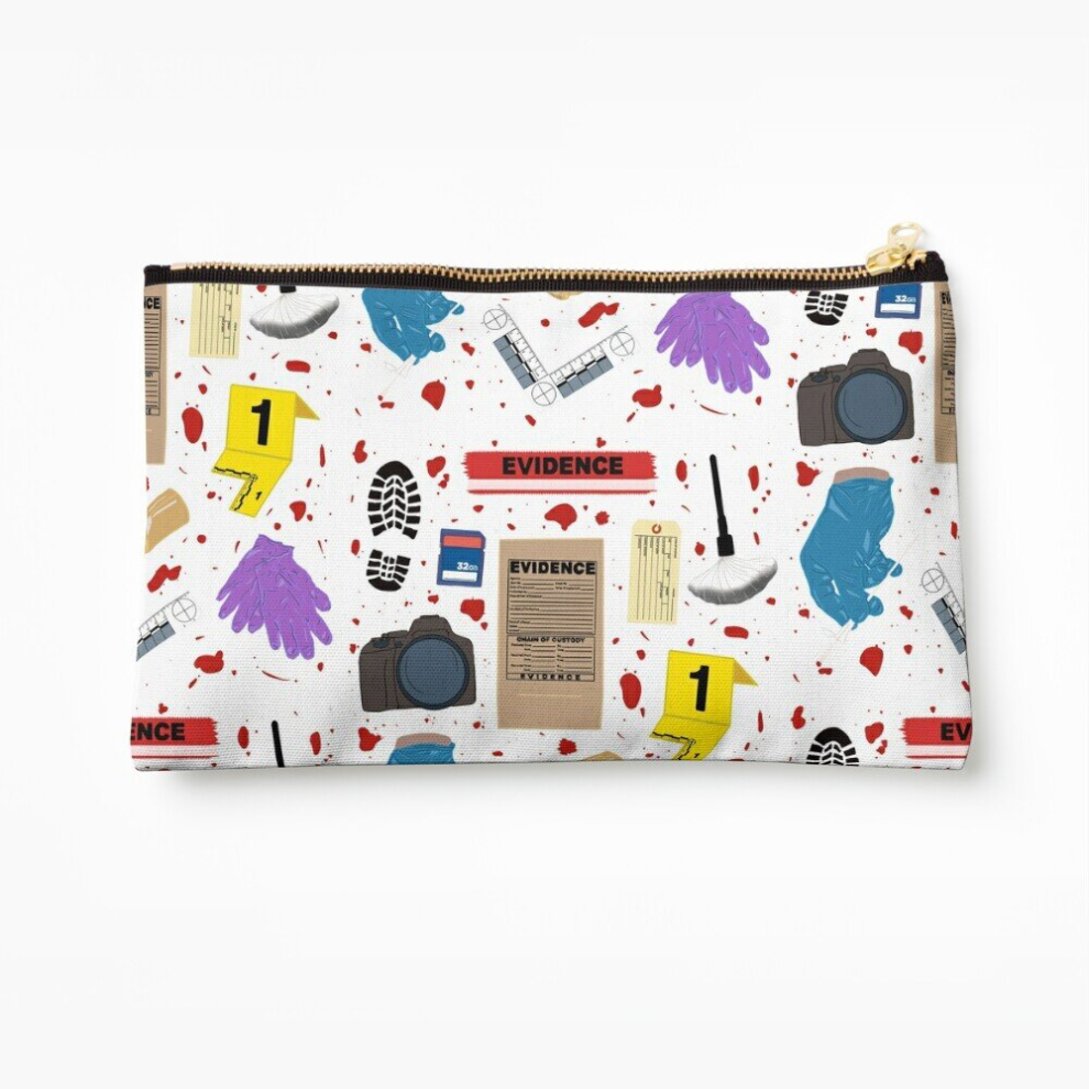 Whibos Makeup Bag Crime Scenes Cosmetic Organizer Tyvek Paper Bags Zipper Pouch