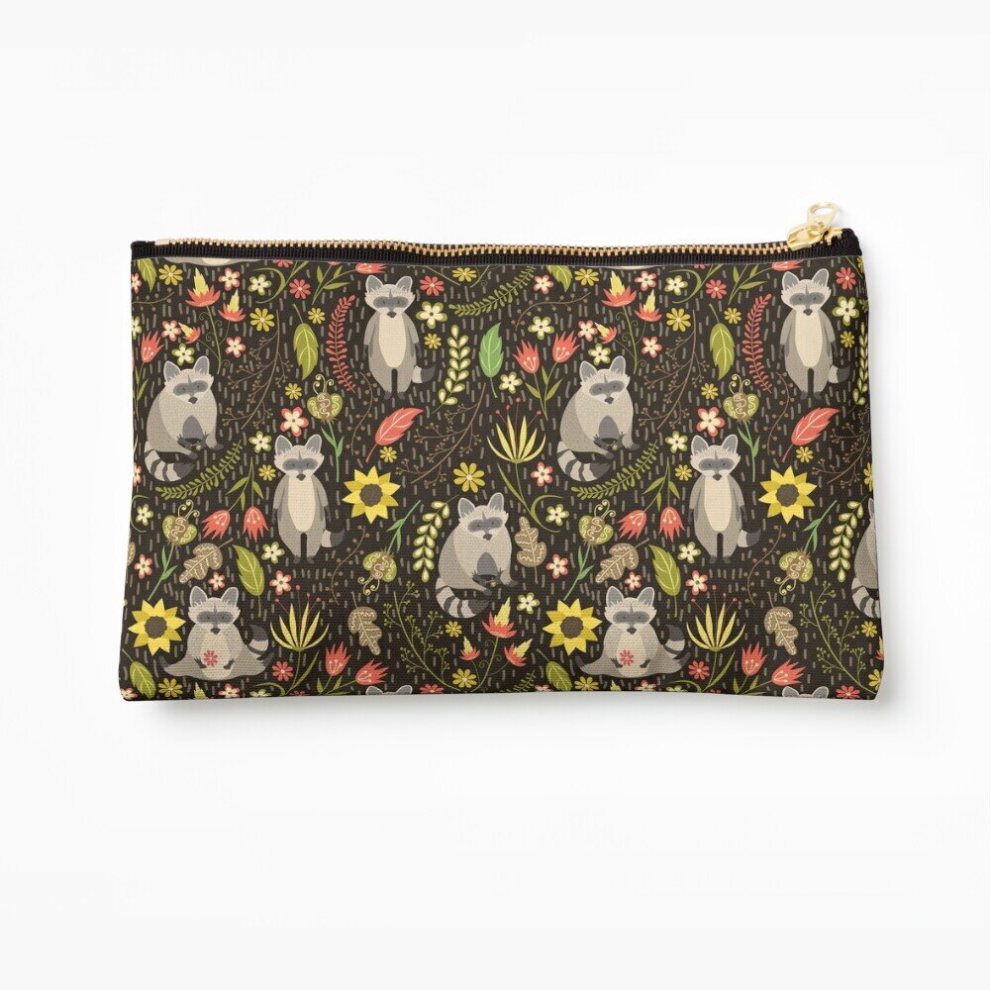 Whibos Makeup Bag Raccoons Cosmetic Organizer Tyvek Paper Bags Zipper Pouch