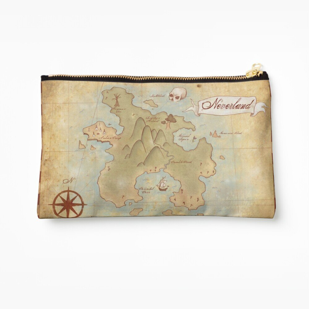 Whibos Makeup Bag Map Of Neverland Cosmetic Organizer Tyvek Paper Bags Zipper Pouch