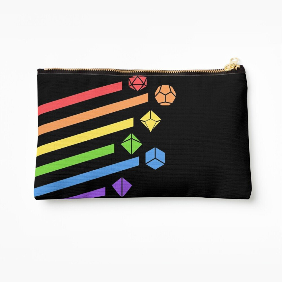 Whibos Makeup Bag Rainbow Dice Set Tabletop Rpg Gaming Cosmetic Organizer Tyvek Paper Bags Zipper Pouch