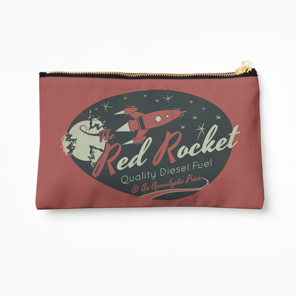 Whibos Red Makeup Bag Rocket (Distressed) Cosmetic Organizer Tyvek Paper Bags Zipper Pouch